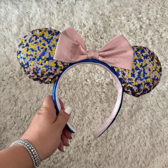 NEW Blue Pink & Gold Minnie Ears - Picture 2 of 8
